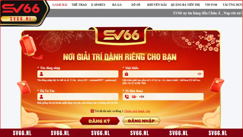 Đăng ký SV66 nhận ngay ưu đãi, game chơi thả ga