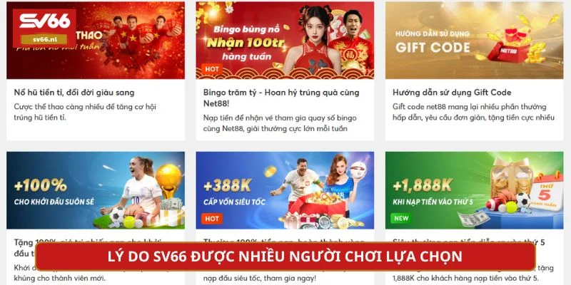 SV66 cung cấp nhiều ưu đãi hấp dẫn dành riêng cho hội viên